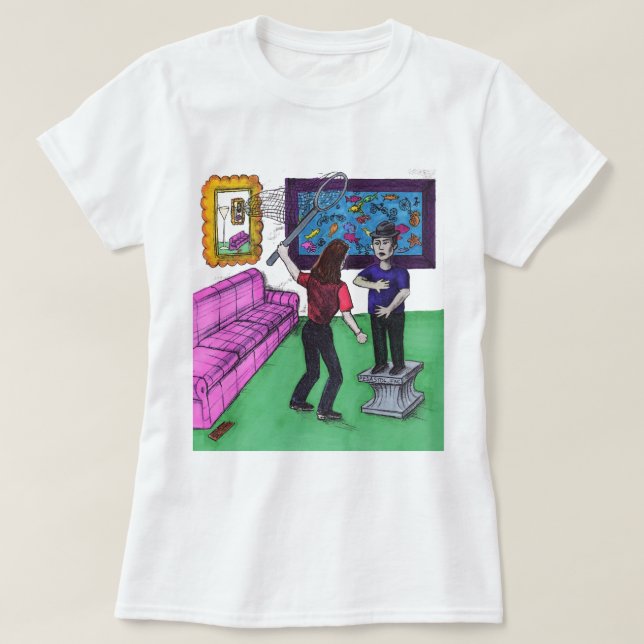T-shirt Une femme a besoin d'un homme comme les besoins (Design devant)