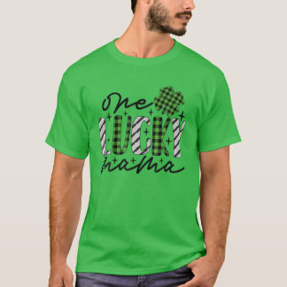 T-shirt Une Femme Chanceuse St patrick Buffalo Plaid Gra