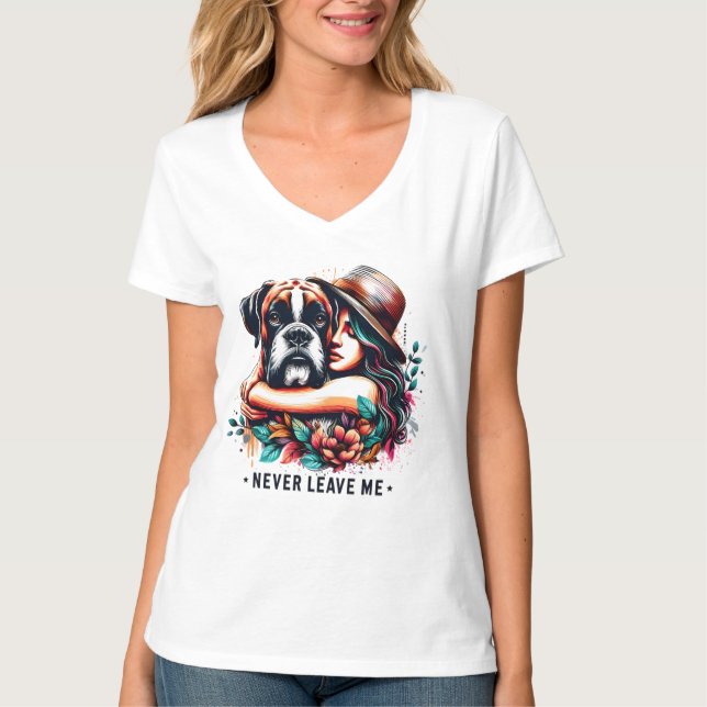 T-shirt Une femme embrasse Bulldog en Casquette (Devant)