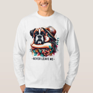 T-shirt Une femme embrasse Bulldog en Casquette