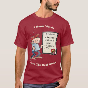 T-shirt Une femme en personne Camera TV Drôle Diplôme de