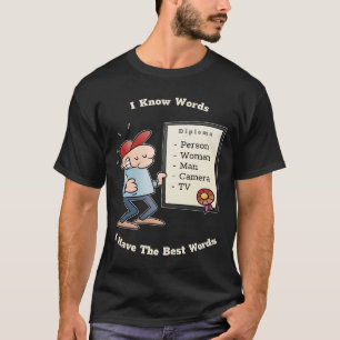 T-shirt Une femme en personne Camera TV Drôle Diplôme de d