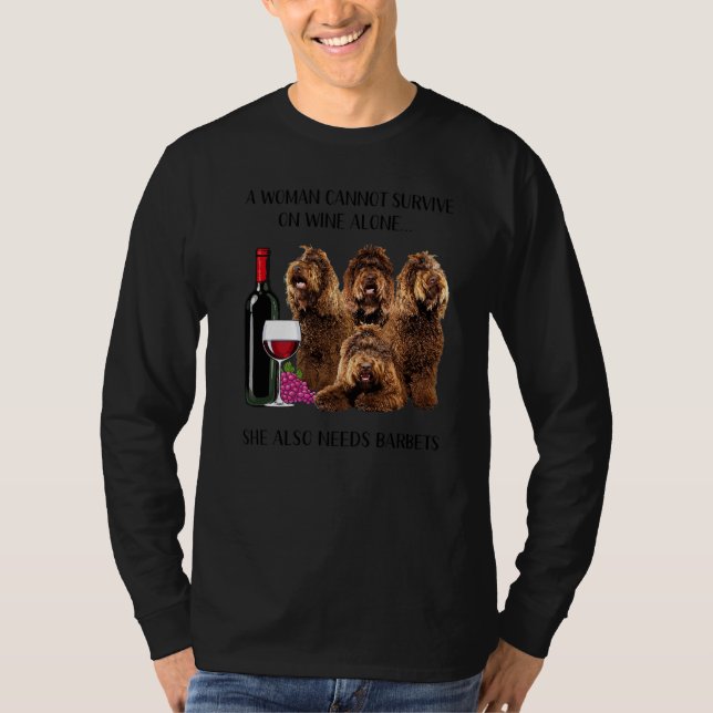 T-shirt Une Femme Ne Peut Survivre Seul Au Vin Barbet (Devant)