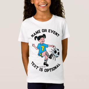 T-Shirt Une Fille Jouant Au Football