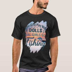 T-shirt Une Fille Joue Avec Des Poupées Pêche