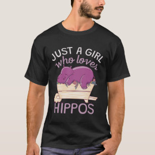 T-shirt Une fille qui aime les hippopotames