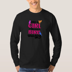T-shirt Une Fille Qui Aime Observer Les Oiseaux Observer L