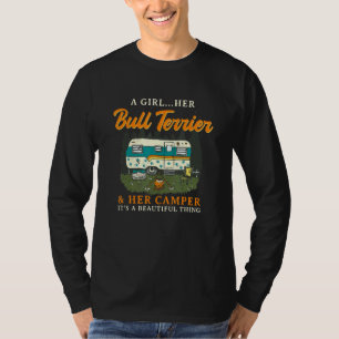 T-shirt Une Fille Son Bull Terrier Et Son Camper Bully Cam