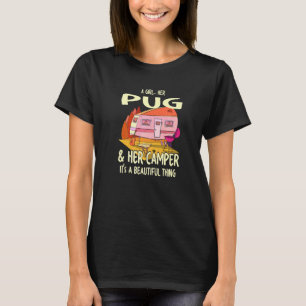 T-shirt Une Fille Son Pug Et Sa Caravane Pug Chien
