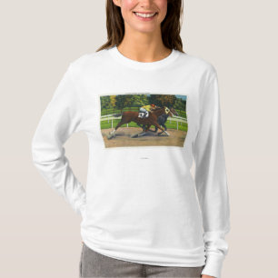 T-shirt Une finition étroite à la voie de course, chevaux