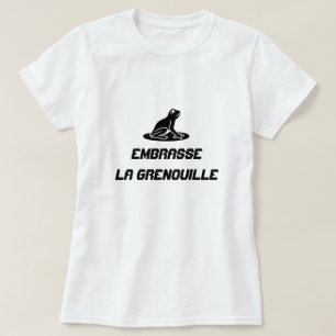 T-shirt Une grenouille avec le texte Embrasse la grenouill