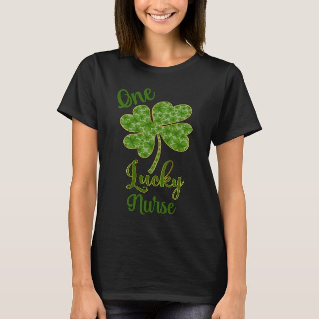 T-shirt Une infirmière chanceuse Jour de la Saint Patrick (Devant)