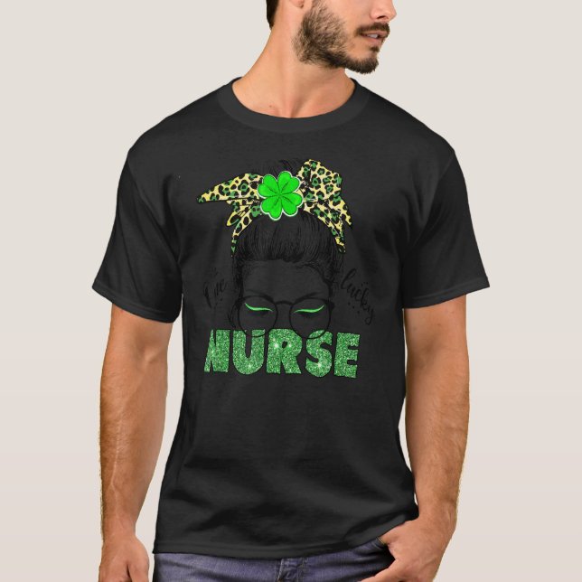 T-shirt Une infirmière chanceuse St Patrick's Day (Devant)