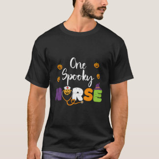 T-shirt Une infirmière Éffrayante Citrouille Stethoscope H