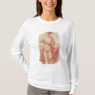 T-shirt Une jeune femme marchant nu-pieds dans un paysage
