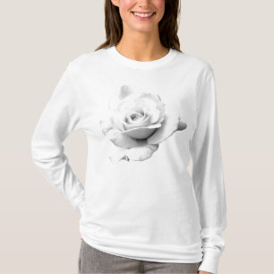 T-shirt Une longue douille de dames roses