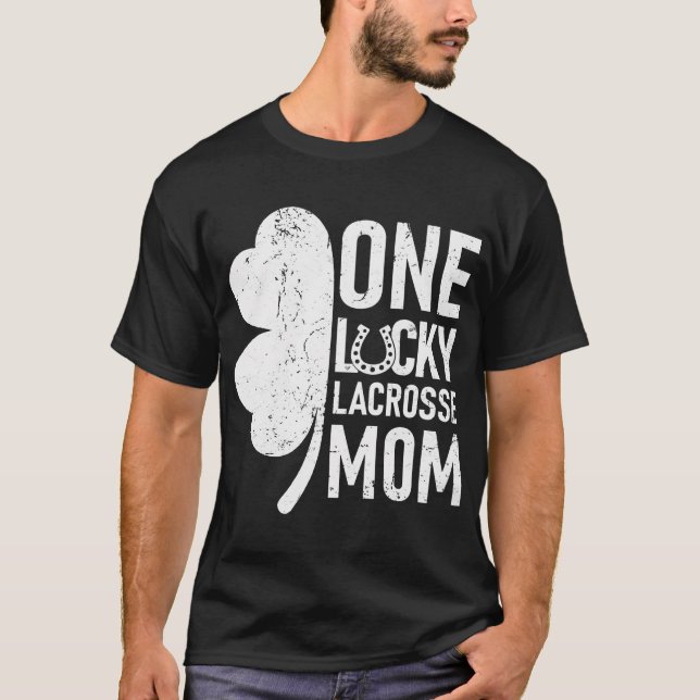 T-shirt Une Lucky Lacrosse Maman Drôle Matching St patrick (Devant)