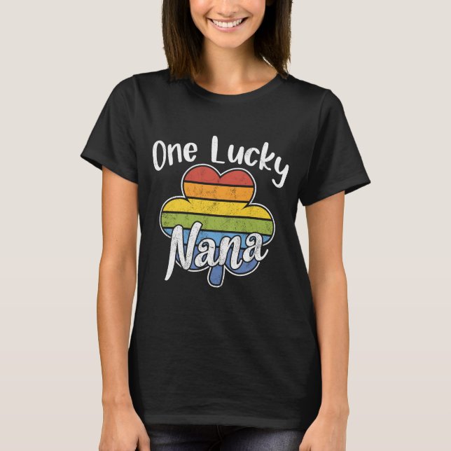 T-shirt Une Lucky Nana a rayé Irlandais C St Patrick's Day (Devant)