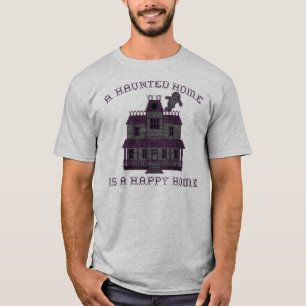 T-shirt Une maison hantée est une maison heureuse croix St