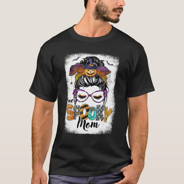 T-shirt Une maman Éffrayante Halloween Messine Cheveux Fem (Devant)