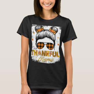 T-shirt Une mère de remerciement drôle Messy Bun Automne A