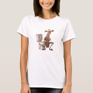 T-shirt Une Mignonne Girafe En Pyjamas Assis Sur Des Toile