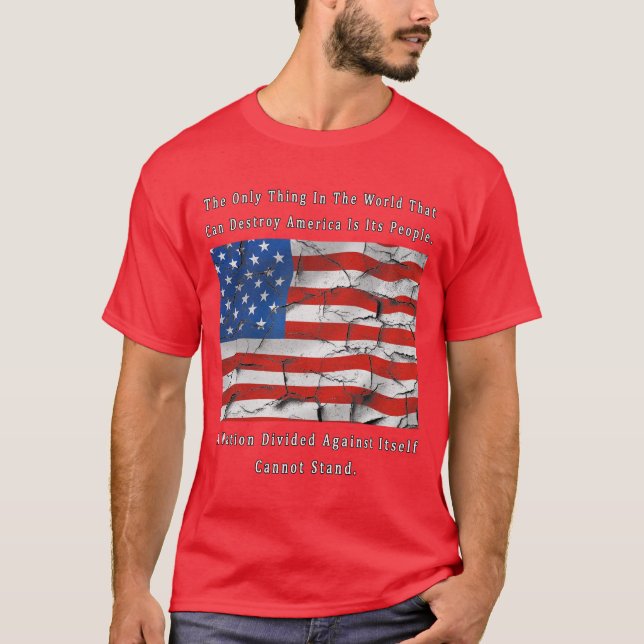 T-shirt Une nation divisée (conception d'AVANT et de DOS) (Devant)