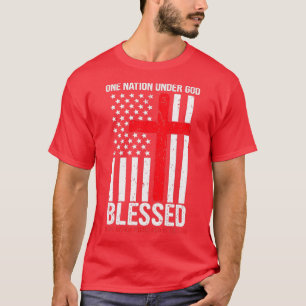 T-shirt Une nation sous Dieu Béni Patriotique Américain Fl