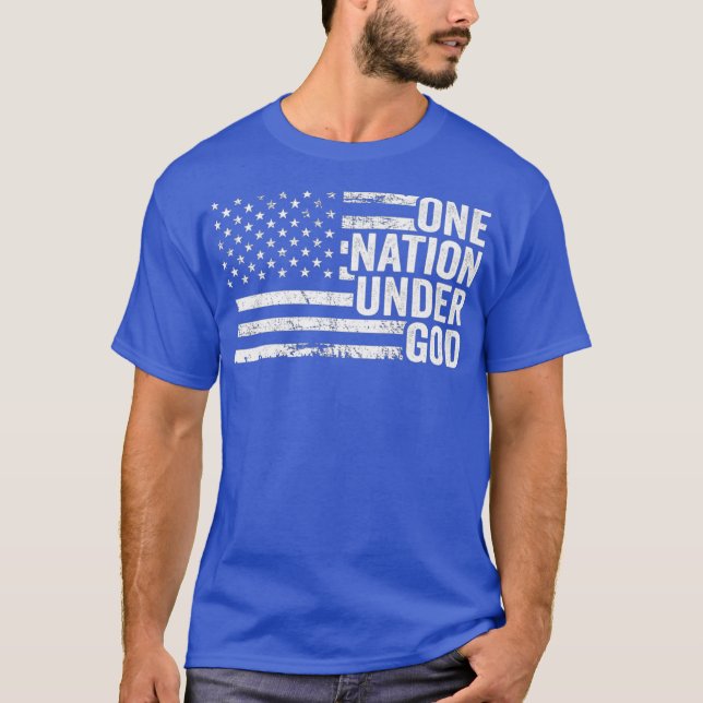 T-shirt UNE NATION SOUS DIEU Christian USA Patriotique (Devant)