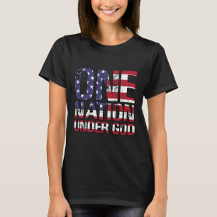 T-shirt Une nation sous Dieu Drapeau 4 juillet Patriotique