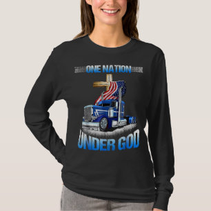 T-shirt Une nation sous Dieu Jésus Croix USA Drapeau Camio
