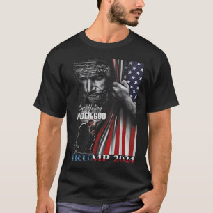 T-shirt Une nation sous Dieu Trump 2024 Dieu drapeau améri