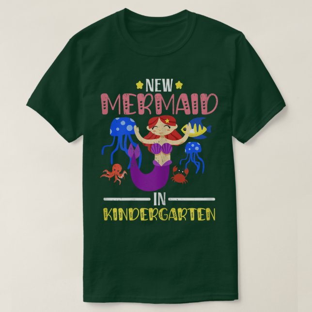 T-shirt Une nouvelle sirène à la maternelle pour une marié (Design devant)