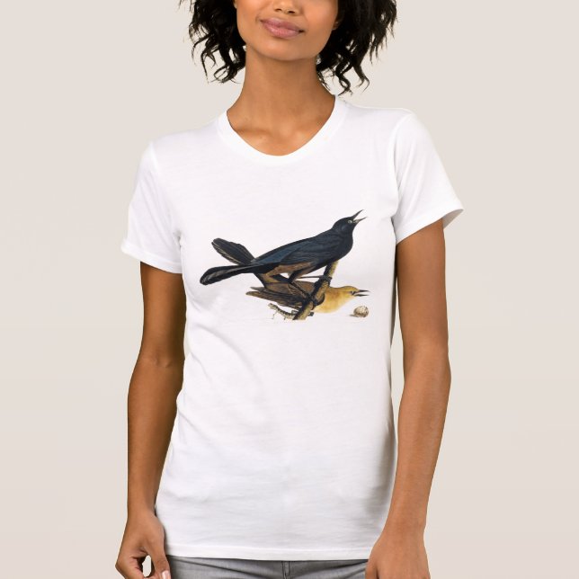 T-shirt Une paire de Grackles Bateau-Coupé la queue (Devant)