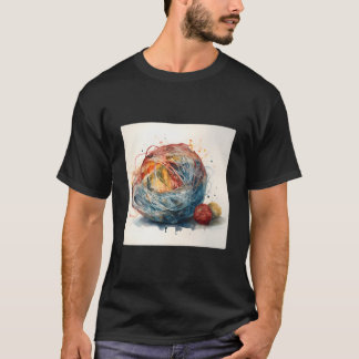 T-shirt Une Pelote De Laine Se Défaisant Écheveau Se Libér