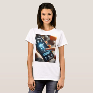 T-shirt une personne tenant un téléphone qui dit vendredi