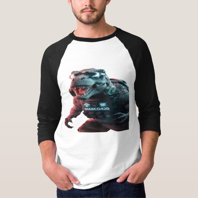 T-shirt Une photo saisissante d'un T-Rex menaçant, showcas (Devant)