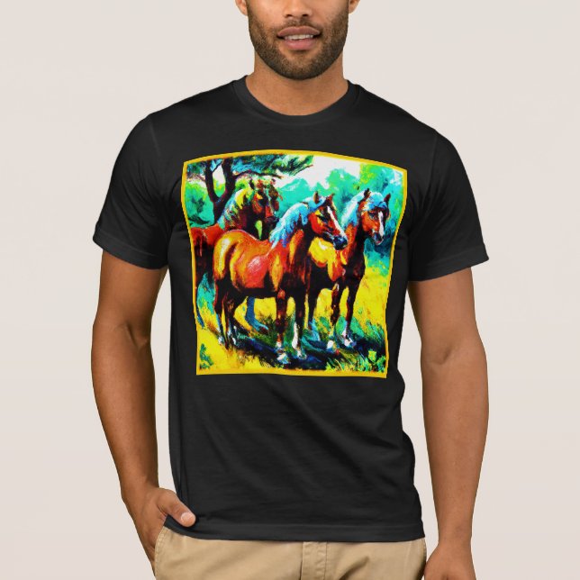 T-shirt Une pièce d'art Cheval brillante et joyeuse. Comma (Devant)