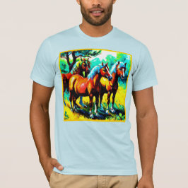 T-shirt Une pièce d'art Cheval brillante et joyeuse. Comma