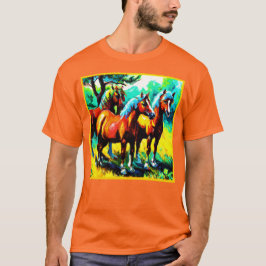 T-shirt Une pièce d'art Cheval brillante et joyeuse. Comma