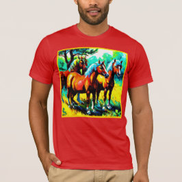 T-shirt Une pièce d'art Cheval brillante et joyeuse. Comma