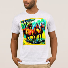 T-shirt Une pièce d'art Cheval brillante et joyeuse. Comma