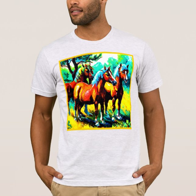 T-shirt Une pièce d'art Cheval brillante et joyeuse. Comma (Devant)
