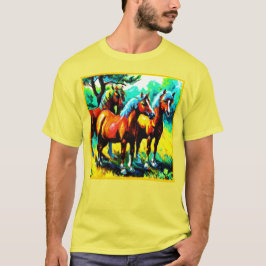 T-shirt Une pièce d'art Cheval brillante et joyeuse. Comma