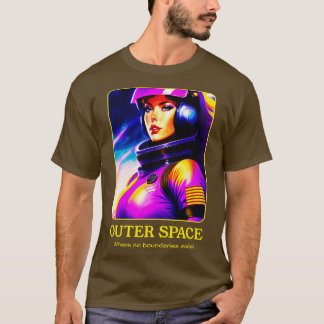 T-shirt une pilote spatiale féminine dans une galaxie loin
