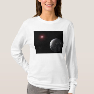 T-shirt Une planète glacée/rocheuse orbitant autour d'un
