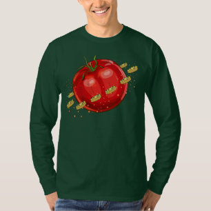 T-shirt Une planète tomate avec des pizzas qui l'entourent