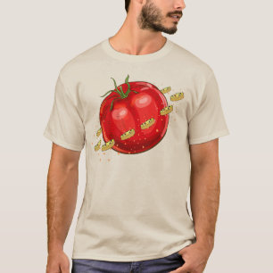 T-shirt Une planète tomate avec des pizzas qui l'entourent