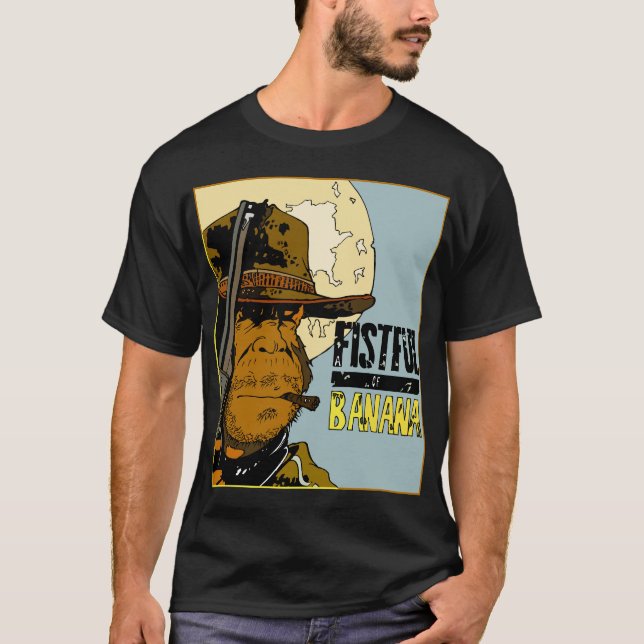 T-shirt Une poignée de bananes - Monkey Clint (le nero (Devant)
