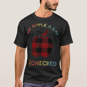 T-shirt Une Pomme Un Jour Vérifié Drôle Buffle Vérifier Aw